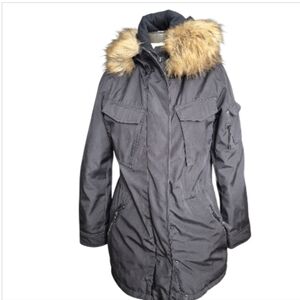 S13 New York Womens Size M Parka Faux Fur Hood